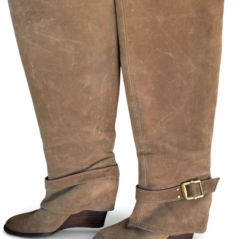 Vince Camuto Alician Tall Wedge Knee High Boots in Taupe